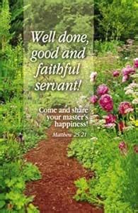 "Well done, good and faithful servant!" - Funeral Bulletin -NIV ...