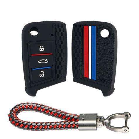 Keyzone Striped Silicone Key Cover & Keychain Compatible for Volkswagen ...