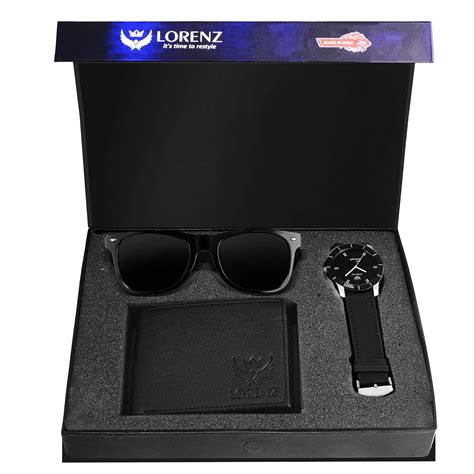 LORENZ Gift Set Combo Of Men's Watch, Wallet & Sunglasses|Cm-109Sn-Wl ...