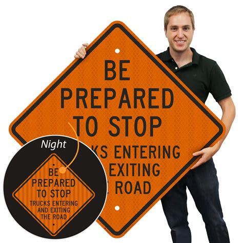 SmartSign Be Prepared to Stop, Trucks Entering and | Ubuy India