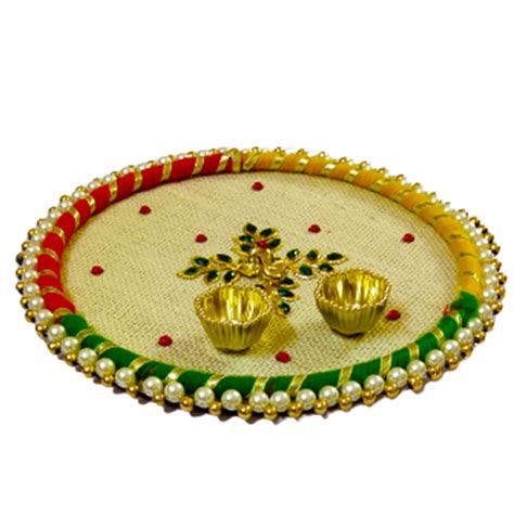 DMS RETAIL Acrylic Peacock Pooja Thali with Kumkum Holder Decorative R ...