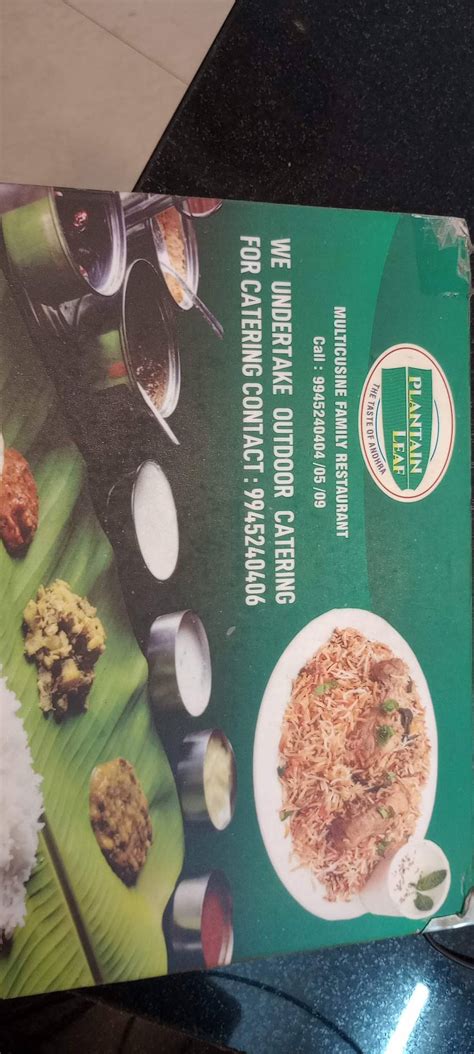 Menu at PLANTAIN LEAF, Bengaluru, 193