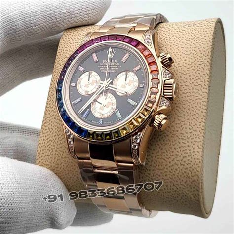 Rolex Daytona Rainbow Gold 40mm – Super Clone Watches