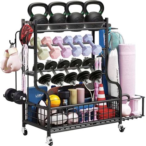 Dumbbell Rack, Weight Rack For Kettlebells, Heavy-Duty Home Gym Storage ...