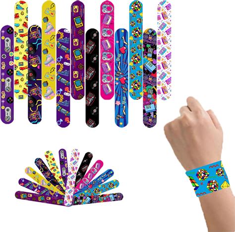 Amazon.com: NovaHance 48 PCS Retro Slap Bracelets 80s 90s Party Favors ...