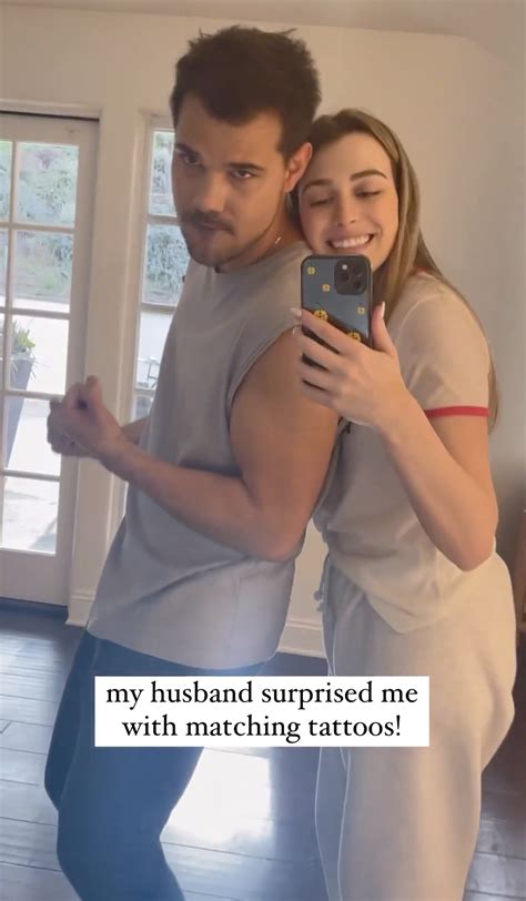 Taylor Lautner 'surprises' wife Taylor Dome with matching tattoos