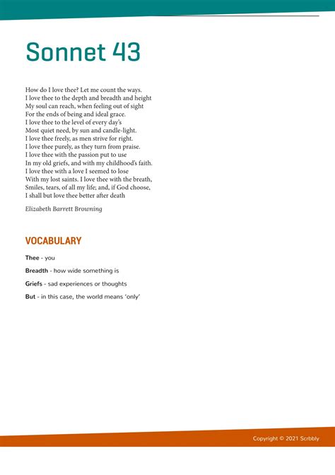 Elizabeth Barrett Browning 'Sonnet 43' - Complete Poem Analysis - CIE ...