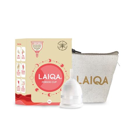 LAIQA Menstrual Cup - Medium Size with Storage Pouch | Ultra- Soft ...