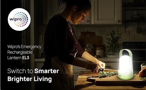 wipro EL3 Rechargable Emergency Lantern with 3 Step Dimming | 360 ...