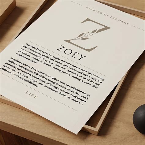 Zoey Name Meaning Wall Art, Zoey Name Origin Print Nursery Decor ...