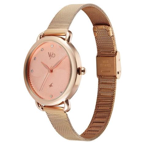 Buy Online Vyb Classiqu By Fastrack Quartz Analog Rose Gold Dial Rose ...