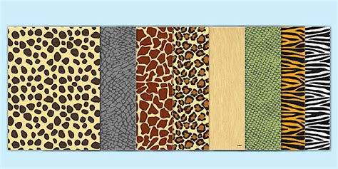 Black and White African Safari Animal Patterns A4 Sheets
