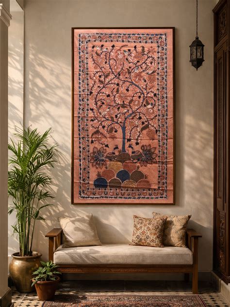 Buy Tree of life with peacocks Kalamkari Painting Online