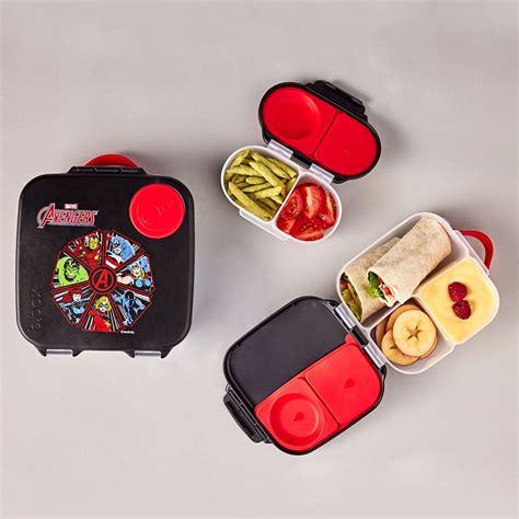 b.box Avengers Mini Lunchbox - Adjustable Divider, Flexi Fruit Holder ...