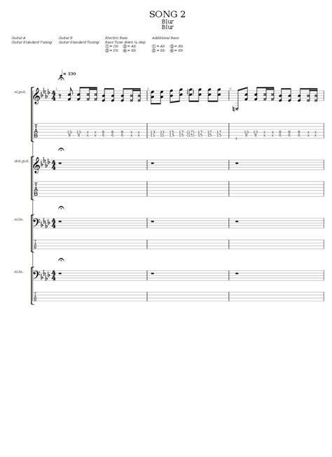 Song 2 Tab & Chords - Blur | PaidTabs.com