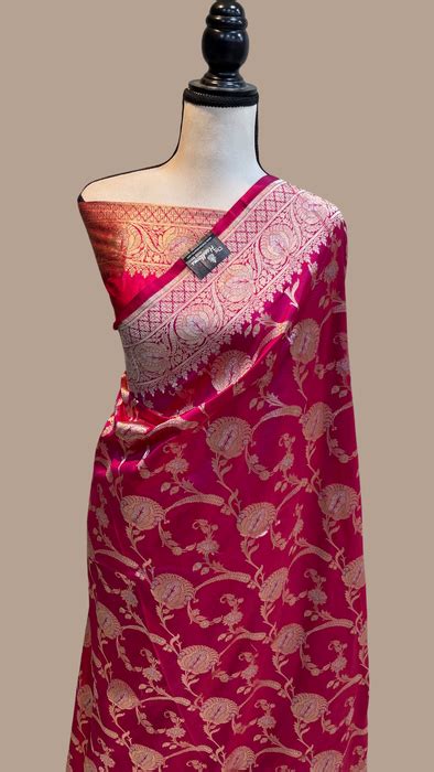 Pure Katan Silk Banarasi Handloom Saree - All over Sona Roopa Jaal wor ...