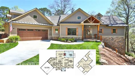 Craftsman With Walkout Basement House Craftsman Lake House Plan With