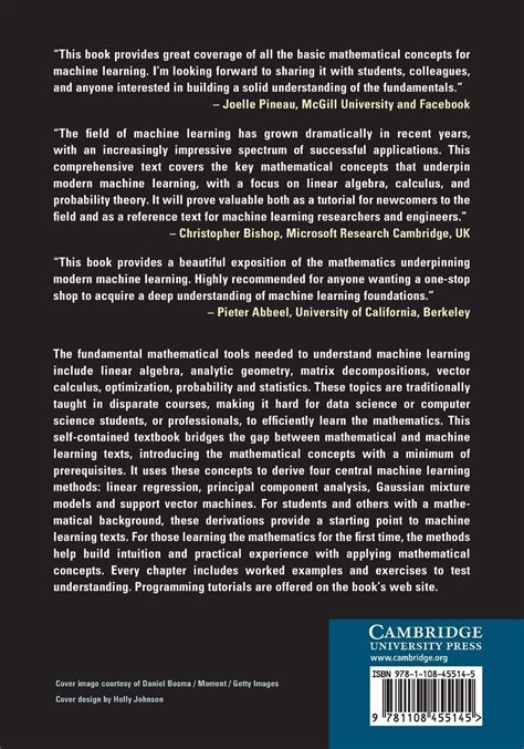 Image result for Mathematics for Machine Learning Book