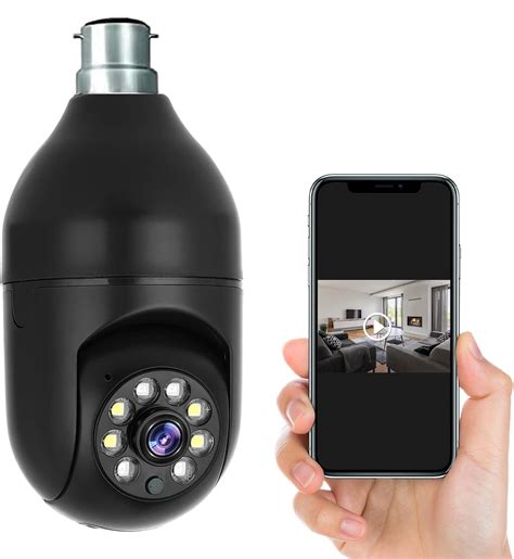 Light Bulb Wireless IP WiFi Bulb Camera 360 1080p WiFi Auto Rotation ...