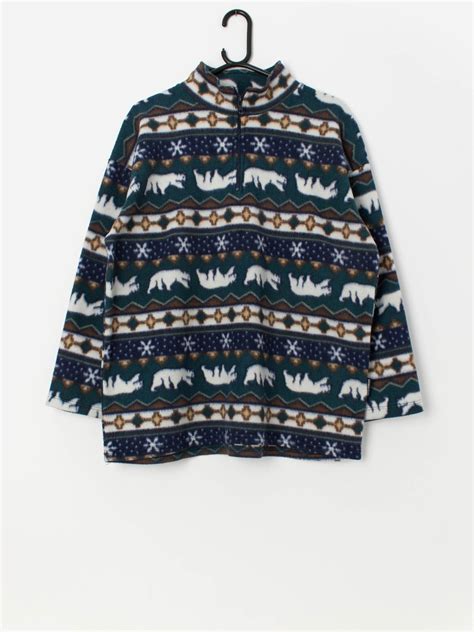 Buy 90s Vintage Polar Bear Fleece, Made in Canada Medium Online in ...
