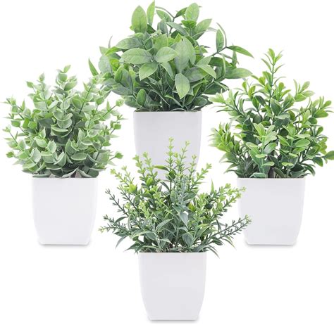Der Rose 4-Pack Mini Artificial Potted Plants for Home Decor India | Ubuy