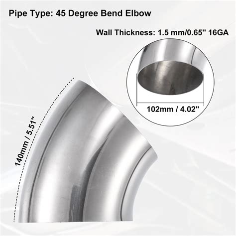 304 Stainless Steel Exhaust Elbow Motoforti 90 Degree Mandrel Bend ...