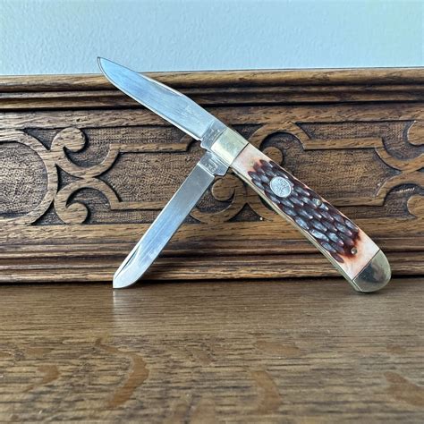 Steel Warrior Trapper Folding Knife Brown Jigged Bone Handle 440 ...