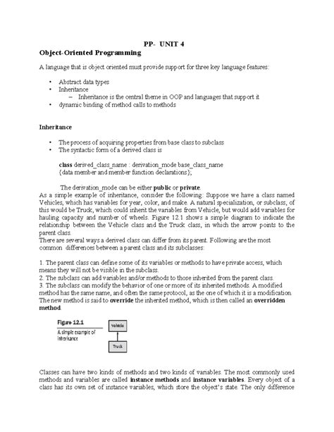 Pp unit-4 - PP- UNIT 4 Object-Oriented Programming A language that is ...