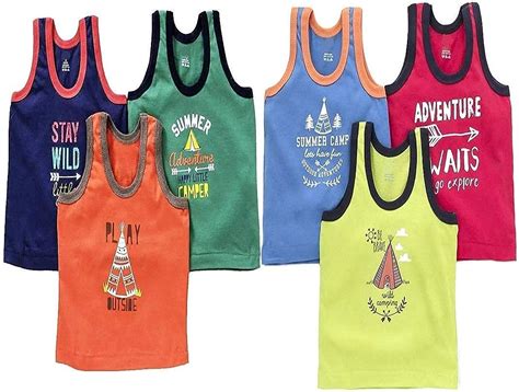 Gilli Shopee Baby Boy & Baby Girl Color Printed Vest baniyan Cotton ...