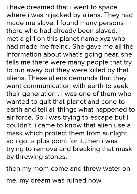 describe a place you have dreamed about that does not exist in real ...
