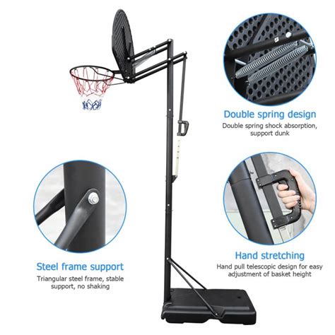 Buy Portable Basketball Hoop 7.5FT-10FT Height Adjustable Portable ...