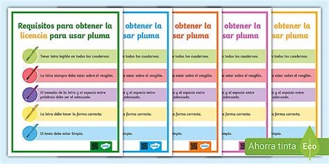 Escritura con pluma - Requisitos para licencia - Twinkl
