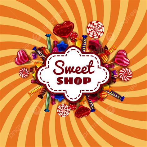 Candy Sweet Shop Background Set Of Different Colors Of Candy Poster ...