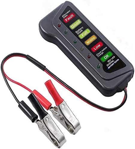 12V Digital Battery Tester Alternator for Vehicles with 6 LED Lights ...