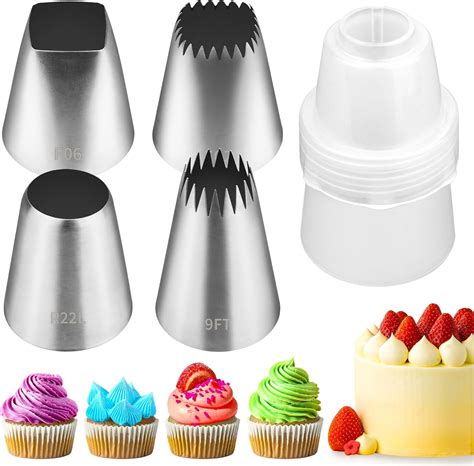 Ullnosoo Extra Large Piping Tips, 4 Pcs Stainless Steel India | Ubuy