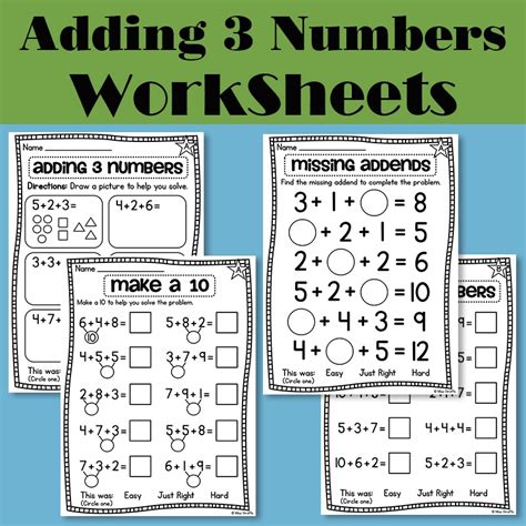 Image result for Kindergarten Math Worksheets Adding by 3