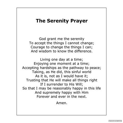 Serenity Prayer Long Form - Responsive Form Design