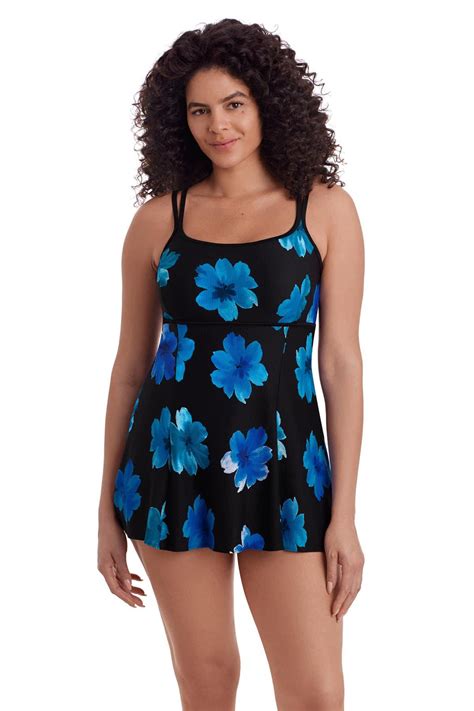 Longitude Tossed Flowers Princess Seam Swimdress | Belk