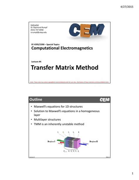 Rezultat imagine pentru Transfer Matrix Method