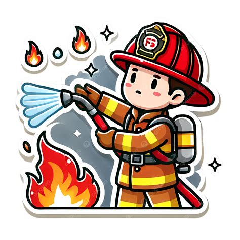 Fireman Putting Out Fire Cartoon Printables