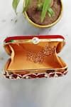 Buy Maroon Embroidery Velvet Box Clutch With Sling by A Clutch Story ...