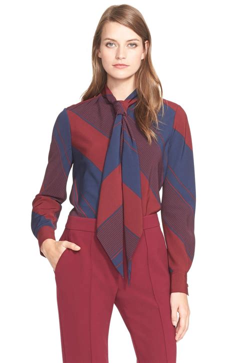 Women's Necktie Outfits - 35 Ways to Wear Tie Neck Blouse | Women ...