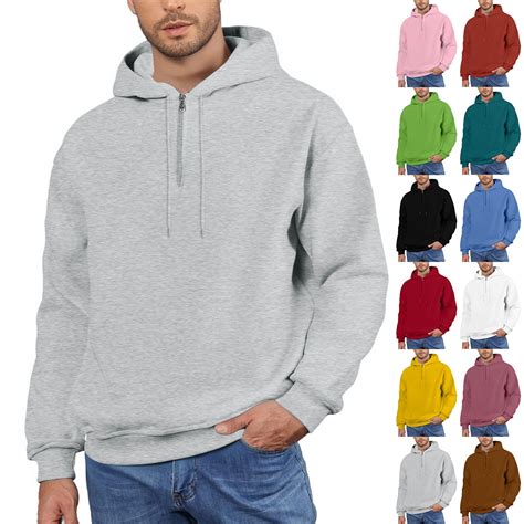 Garbnen Half Zip Hoodie Men Zip Up Gym Hoodies for Men Long Sleeve Drop ...