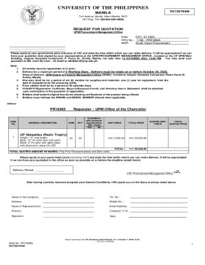 Fillable Online bidsandawards upm edu RFQ - UPM Procurement ...