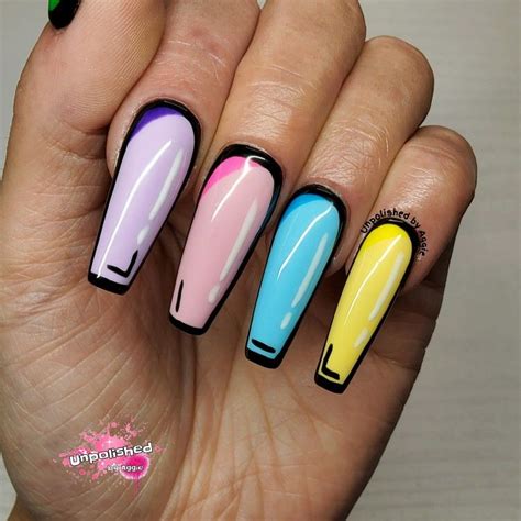 cartoon nails black