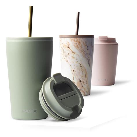 MAMEIDO Travel Mug 470ml & 700ml - Leakproof Tumbler with Straw & Lid ...