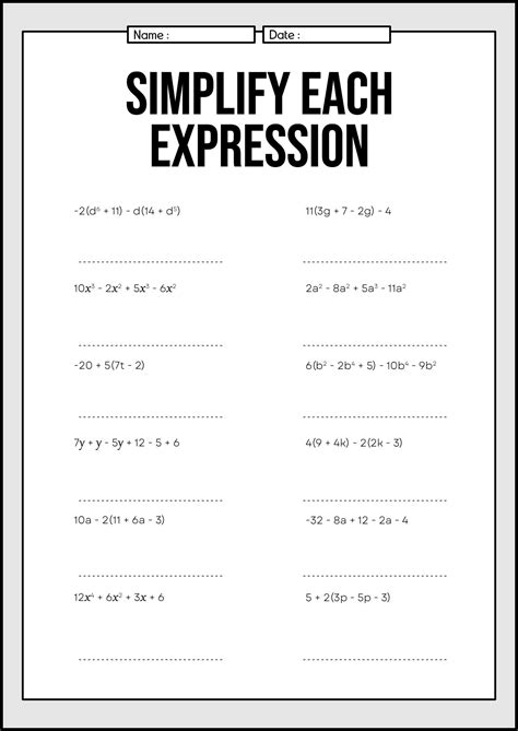 15 Algebraic Expressions Worksheets 7th Grade - Free PDF at worksheeto.com