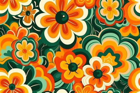 Image result for Retro Flower Pattern