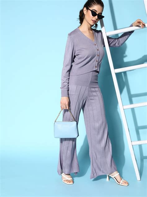 The Roadster Lifestyle Co. Acrylic V-Neck Wide Leg Co-Ords - Price History