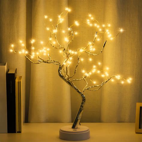 Room Decor, 20" 108 LED Tabletop Bonsai Tree Light, DIY Artificial Tree ...